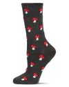 Women's Soft Mushroom Cashmere Crew Socks : Color: Dark Gray Heather