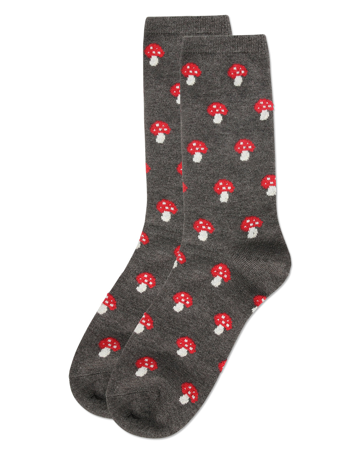Women's Soft Mushroom Cashmere Crew Socks : Color: Dark Gray Heather