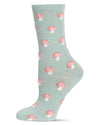 Women's Soft Mushroom Cashmere Crew Socks : Color: Sage Green