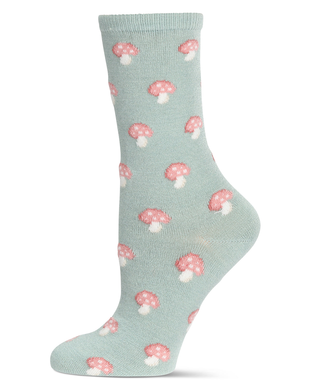 Women's Soft Mushroom Cashmere Crew Socks : Color: Sage Green