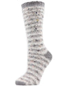 Women's Jeweled Knit Plush Crew Socks : Color: Gray