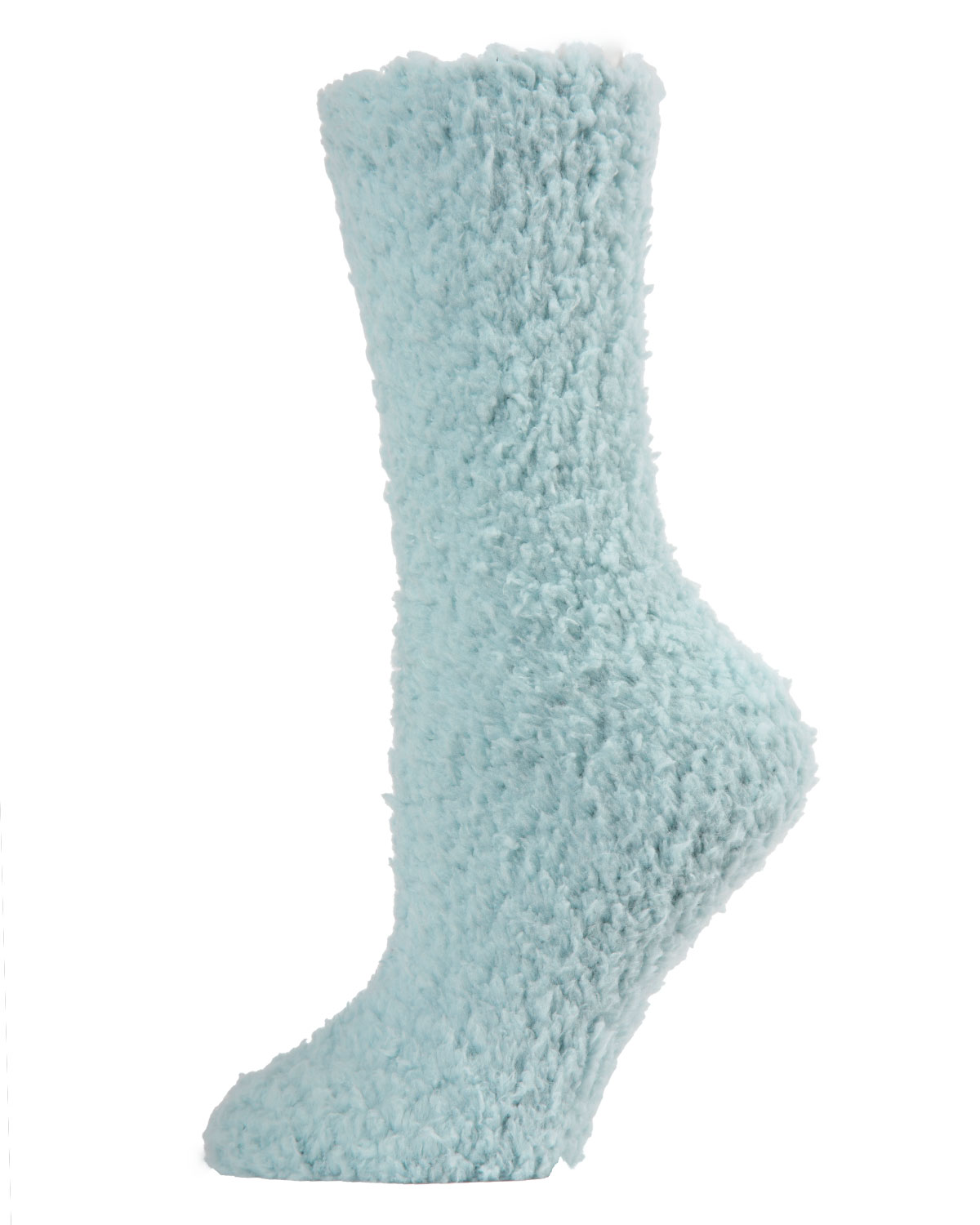 Women's Teddy Bear Plush Crew Socks : Color: Aqua