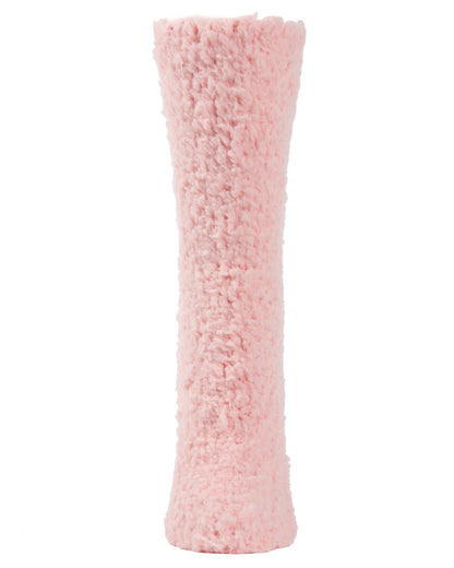 Women's Teddy Bear Plush Crew Socks : Color: Blush Pink