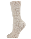 Women's Teddy Bear Plush Crew Socks : Color: Taupe