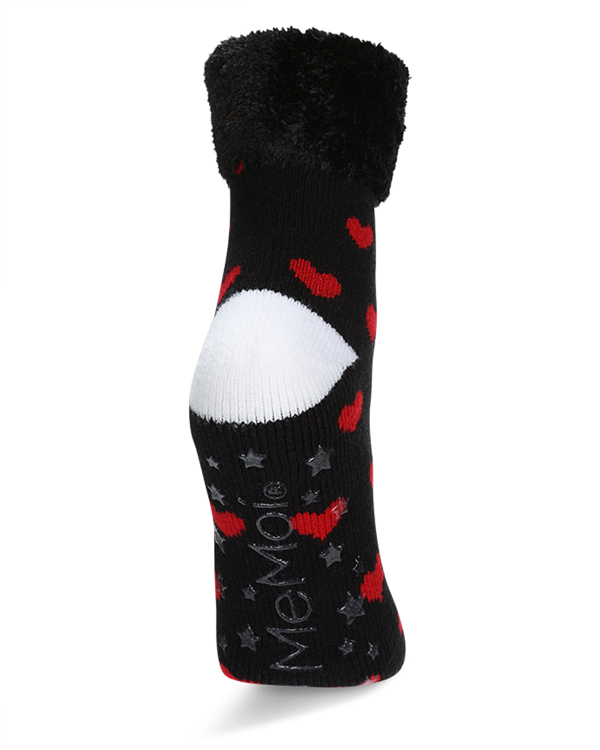 Women's Hearts Plush Cabin Socks : Color: Black