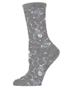 Dancing Dead Skeleton Crew Socks : Color: Medium Gray Heather