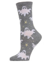 Women's Spooky Glow in the Dark Ghosts Socks : Color: Medium Gray Heather