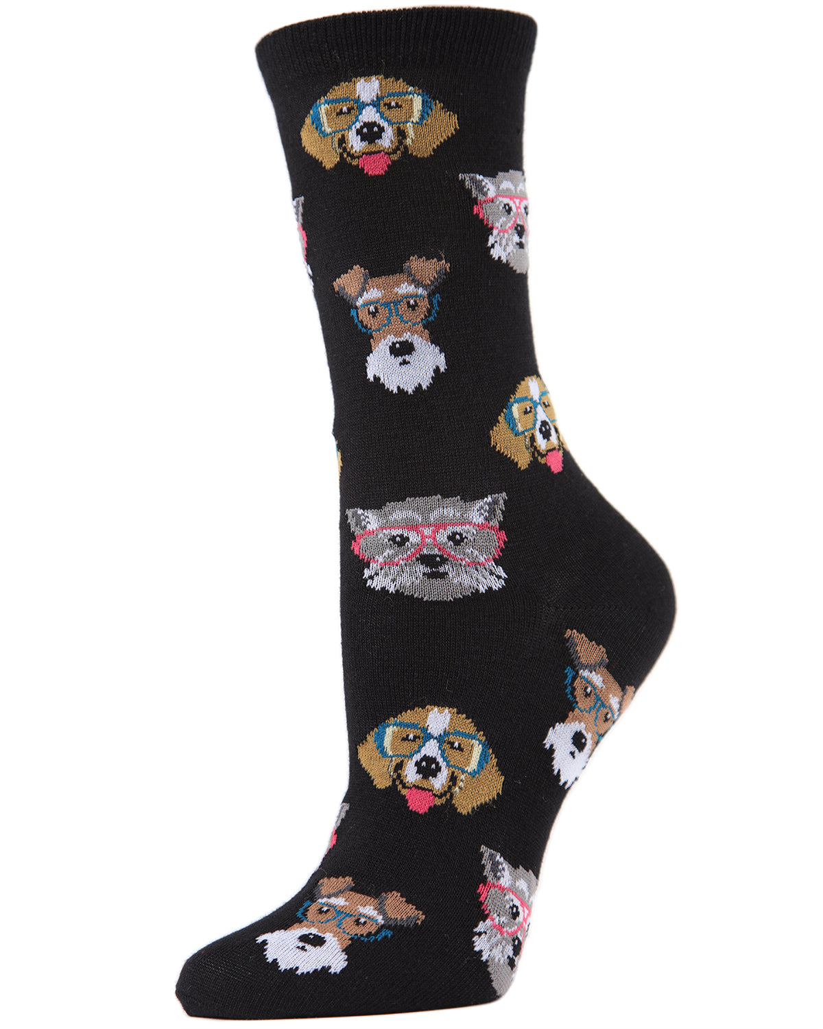 Professor Dogs Bamboo Blend Crew Socks : Color: Black