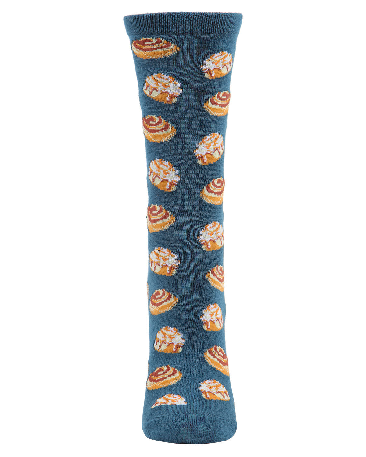 Cinnamon Bun Chocolate Bamboo Blend Crew Socks : Color: Black