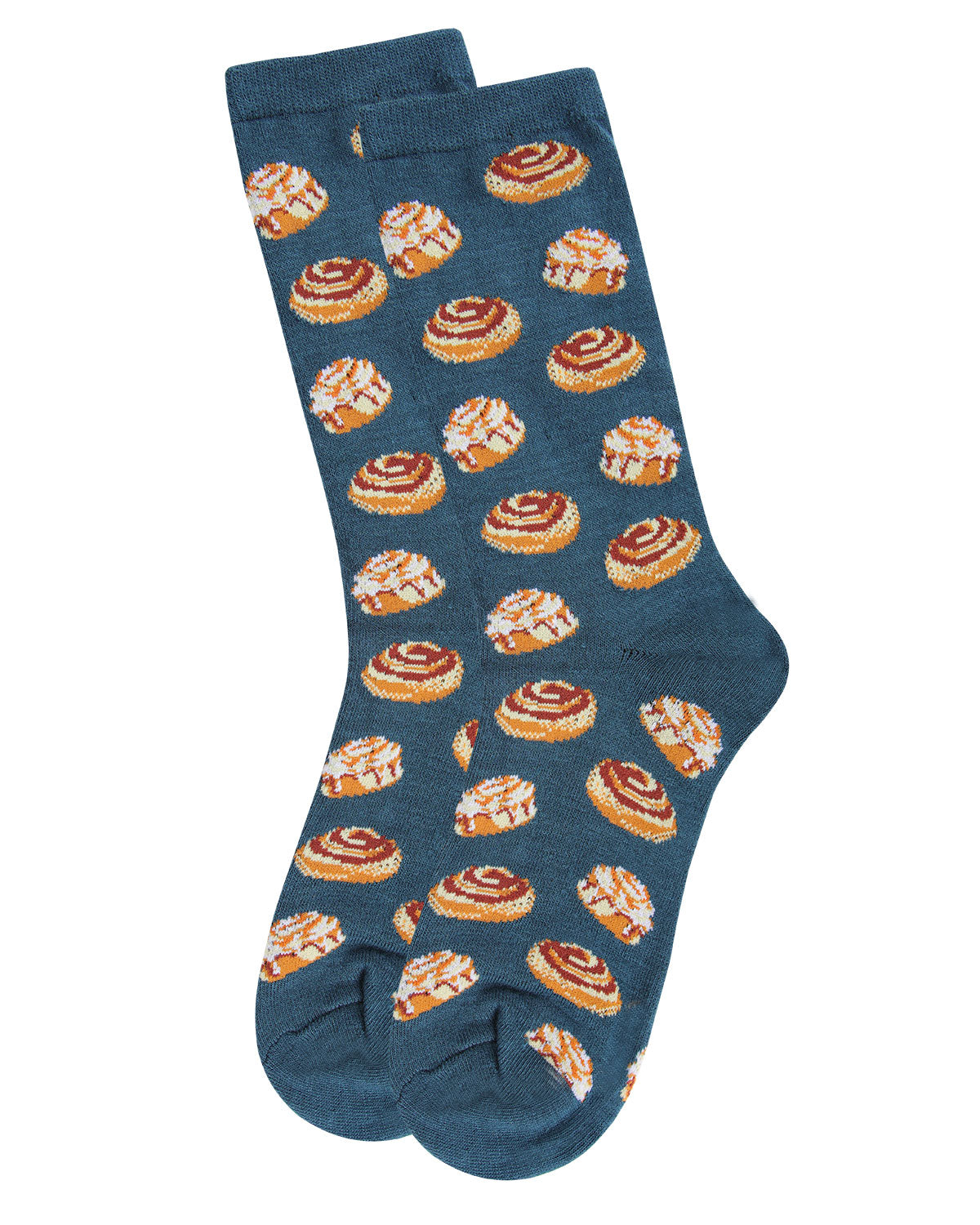 Cinnamon Bun Chocolate Bamboo Blend Crew Socks : Color: Black