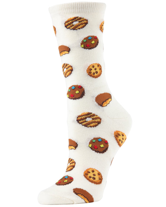 Cookies Bamboo Blend Crew Socks : Color: Ivory