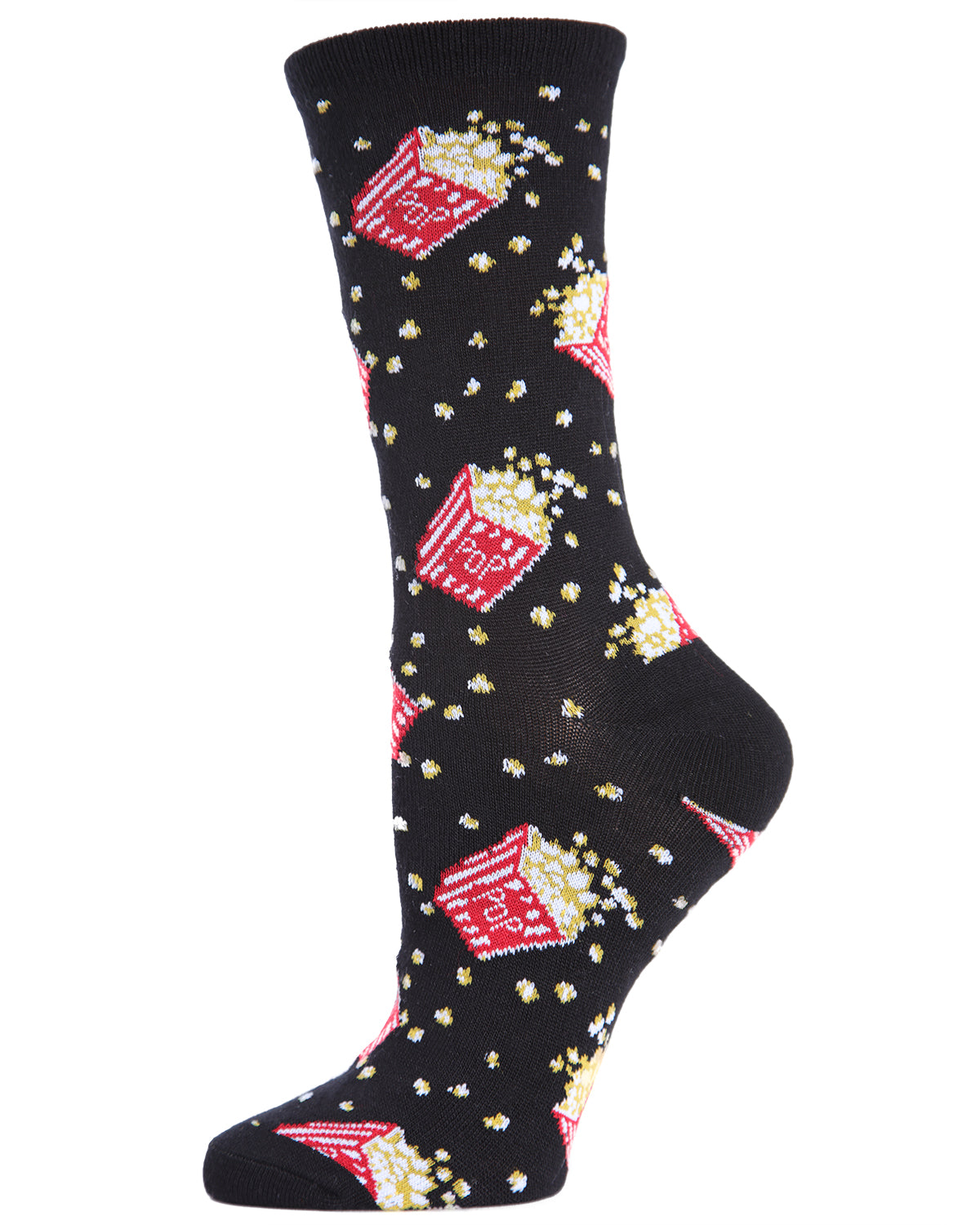 Popcorn Bamboo Blend Crew Socks : Color: Black