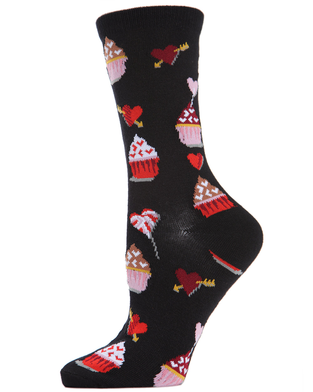 Cupcakes Bamboo Blend Crew Socks : Color: Black