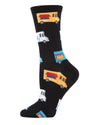 Food Trucks Bamboo Blend Crew Socks : Color: Black