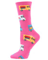 Food Trucks Bamboo Blend Crew Socks : Color: Carmine Rose