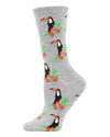 Toucan Bamboo Blend Crew Socks : Color: Medium Gray Heather