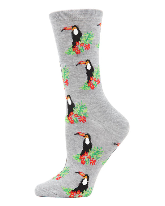 Toucan Bamboo Blend Crew Socks : Color: Medium Gray Heather