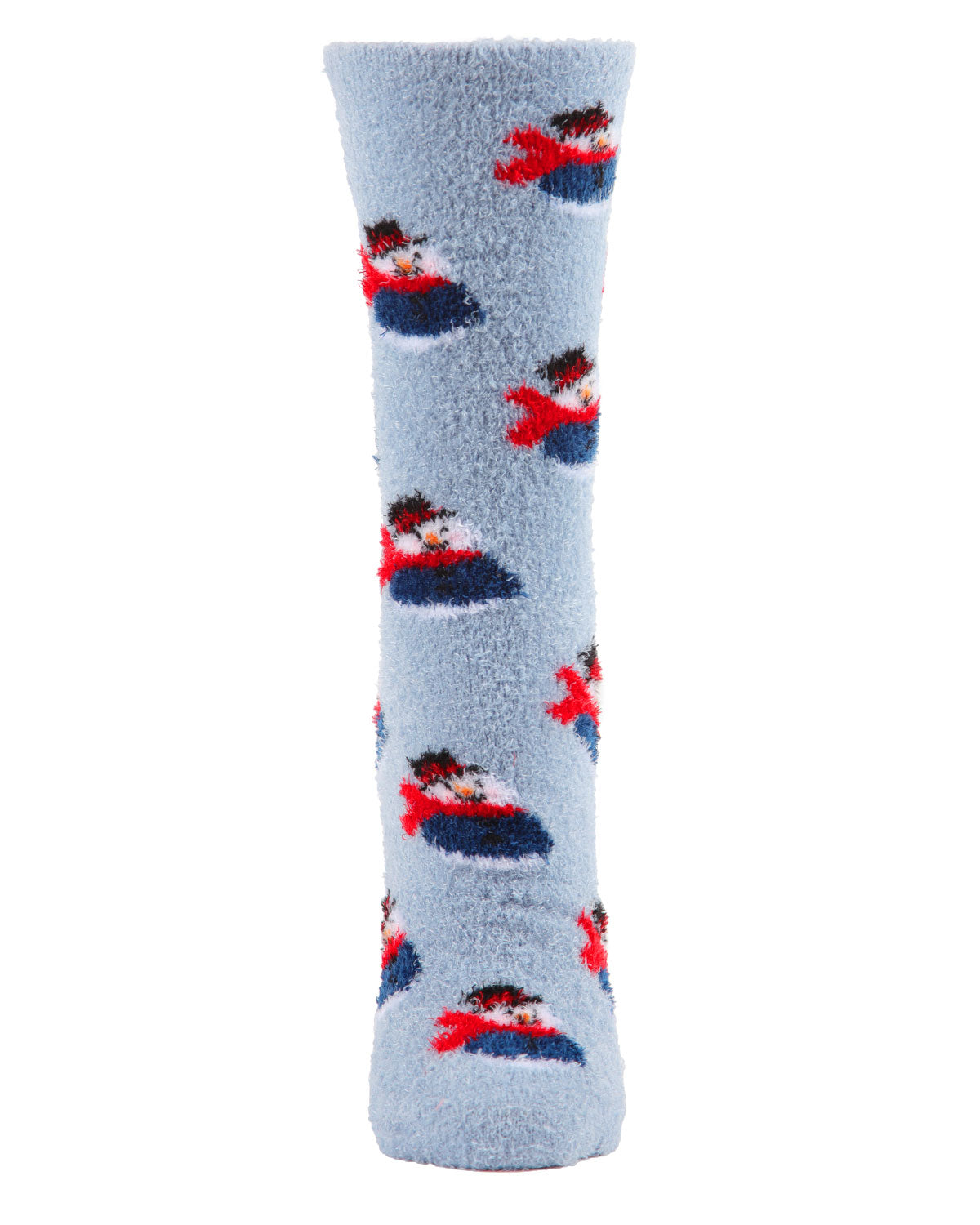 Snowman Cozy Non-Slip Crew Socks : Color: Dusty Blue