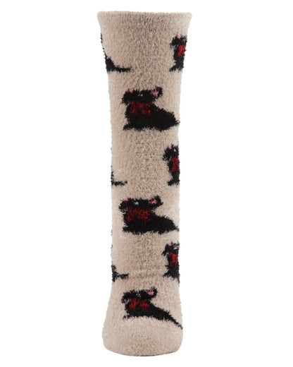Winter Dog Cozy Non-Slip Crew Socks : Color: Sand