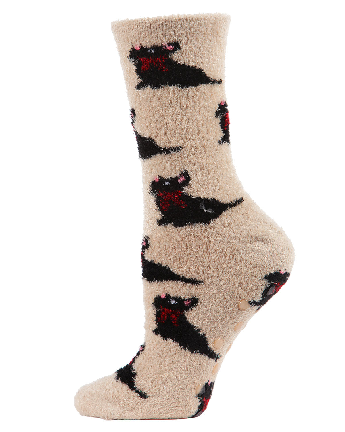 Winter Dog Cozy Non-Slip Crew Socks : Color: Sand