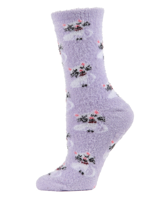 Cute Cats Cozy Plush Crew Socks : Color: Lilac