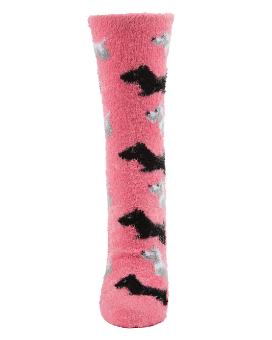 Women's Scotties Cozy Crew Socks : Color: Powder Pink