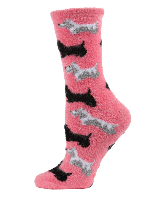 Women's Scotties Cozy Crew Socks : Color: Powder Pink