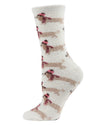 Women's Hot Dogs Cozy Crew Socks : Color: Vanilla Ice