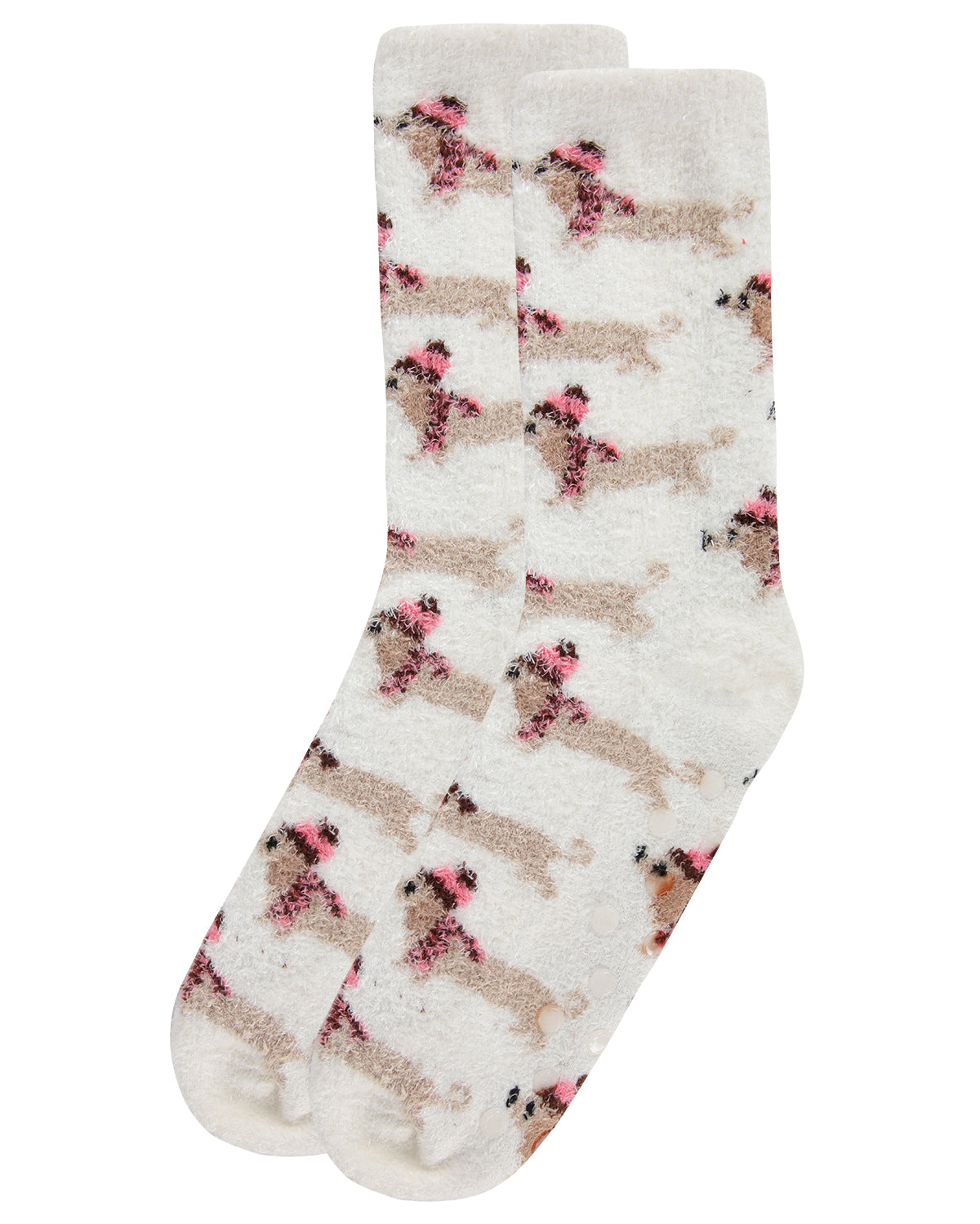 Women's Hot Dogs Cozy Crew Socks : Color: Vanilla Ice