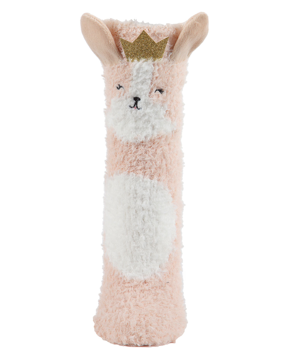 Princess Critter Plush Non-Skid Crew Socks : Color: Cream