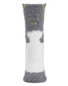 Cute Cat Critter Plush Non-Skid Crew Socks : Color: Gray