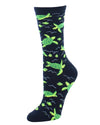 Turtle Time Bamboo Blend Crew Socks : Color: Black
