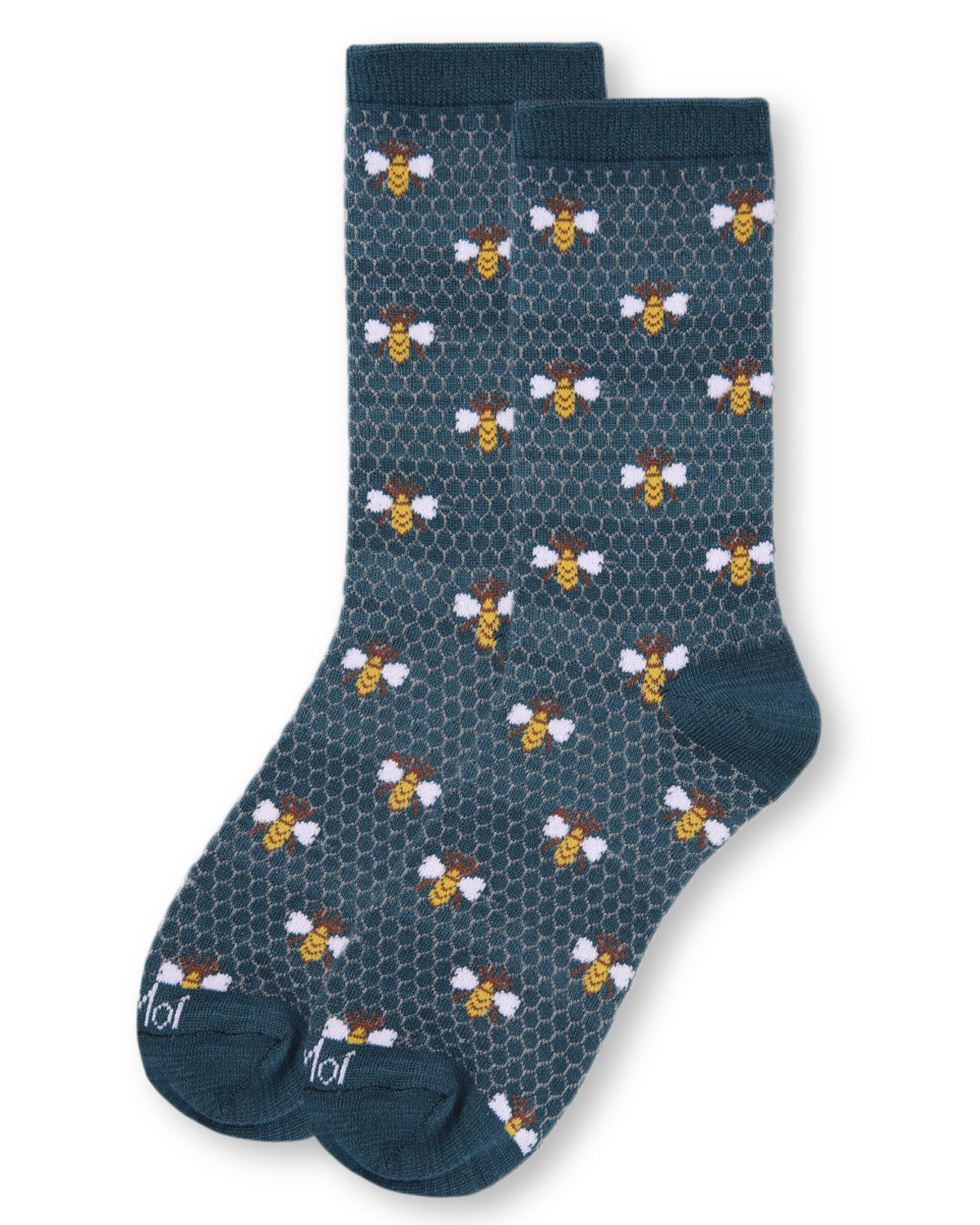 Honey Bee Bamboo Blend Crew Socks : Color: Legion Blue