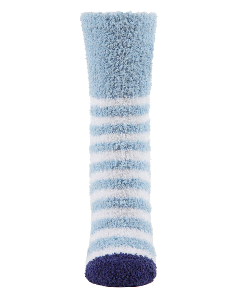 MeMoi Striped Dreidel Embroidery Cozy Socks