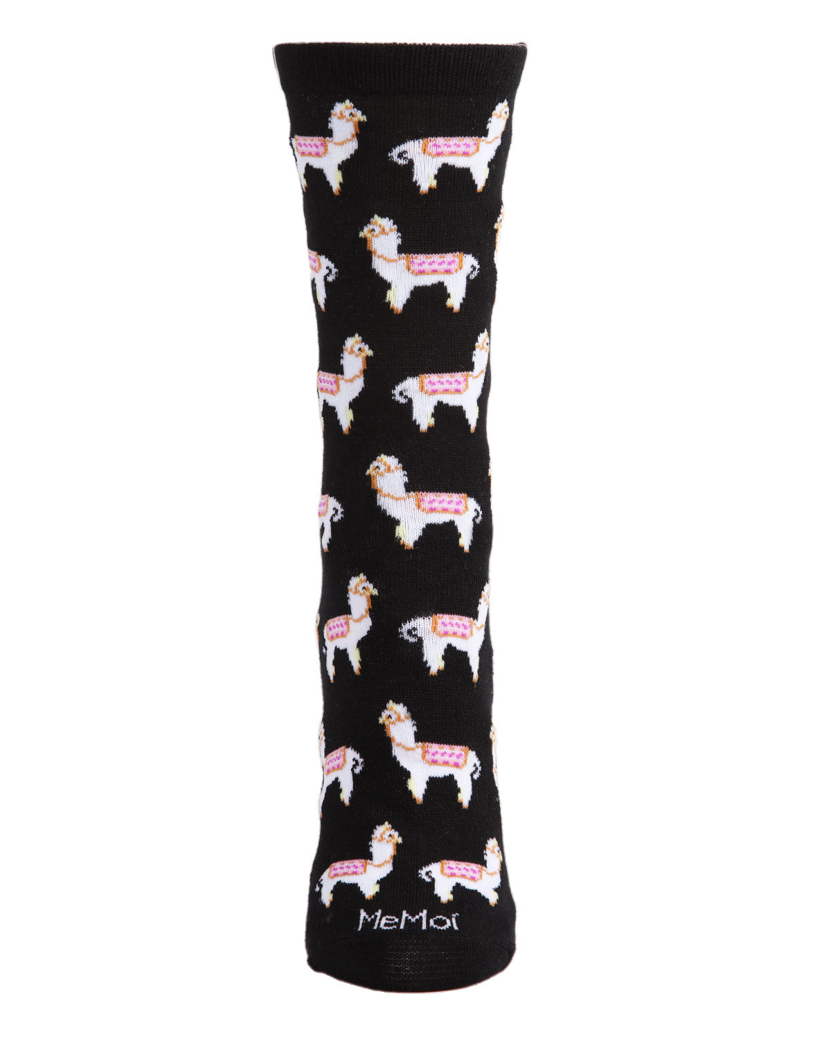 Llamas Bamboo Blend Crew Socks : Color: Black