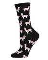 Llamas Bamboo Blend Crew Socks : Color: Black
