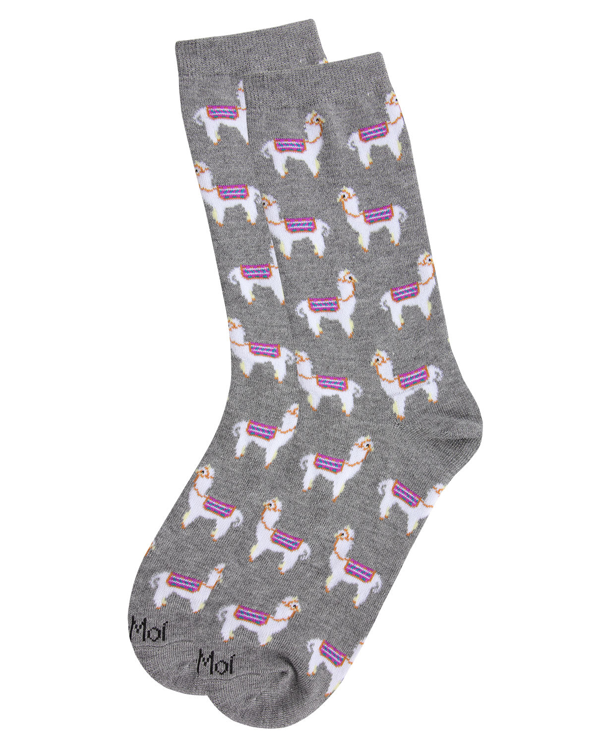 Llamas Bamboo Blend Crew Socks : Color: Black