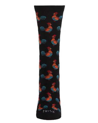 What the Cluck Bamboo Blend Chicken Crew Socks : Color: Black