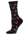 What the Cluck Bamboo Blend Chicken Crew Socks : Color: Black