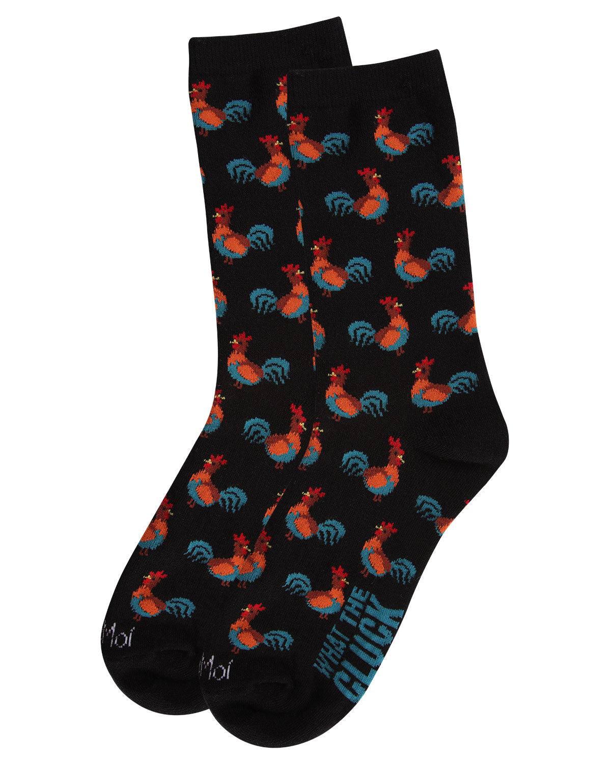 What the Cluck Bamboo Blend Chicken Crew Socks : Color: Black
