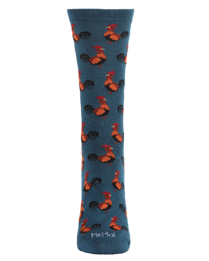 What the Cluck Bamboo Blend Chicken Crew Socks : Color: Black