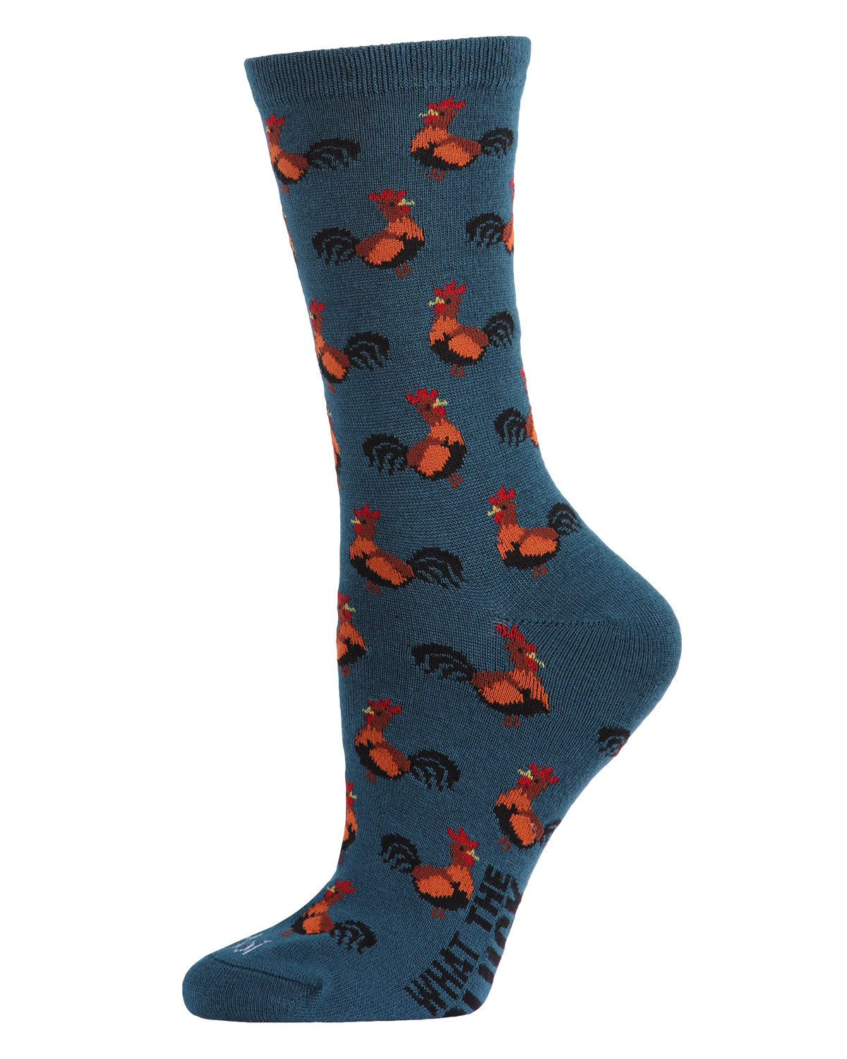 What the Cluck Bamboo Blend Chicken Crew Socks : Color: Legion Blue