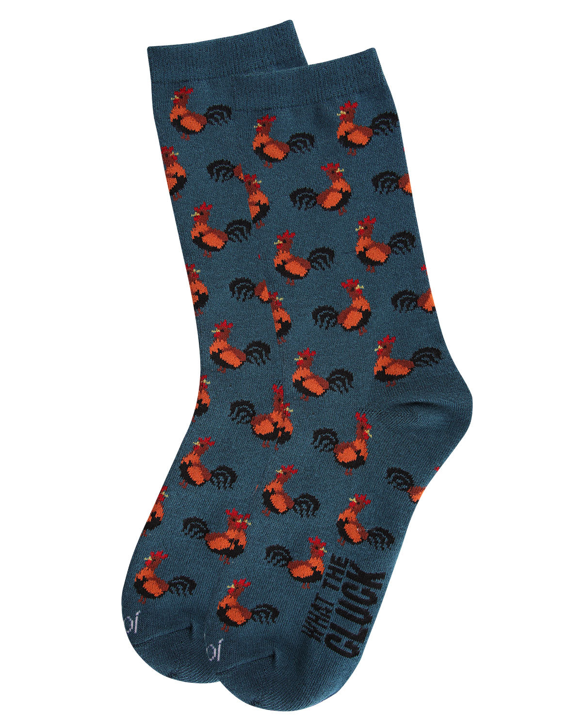 What the Cluck Bamboo Blend Chicken Crew Socks : Color: Black