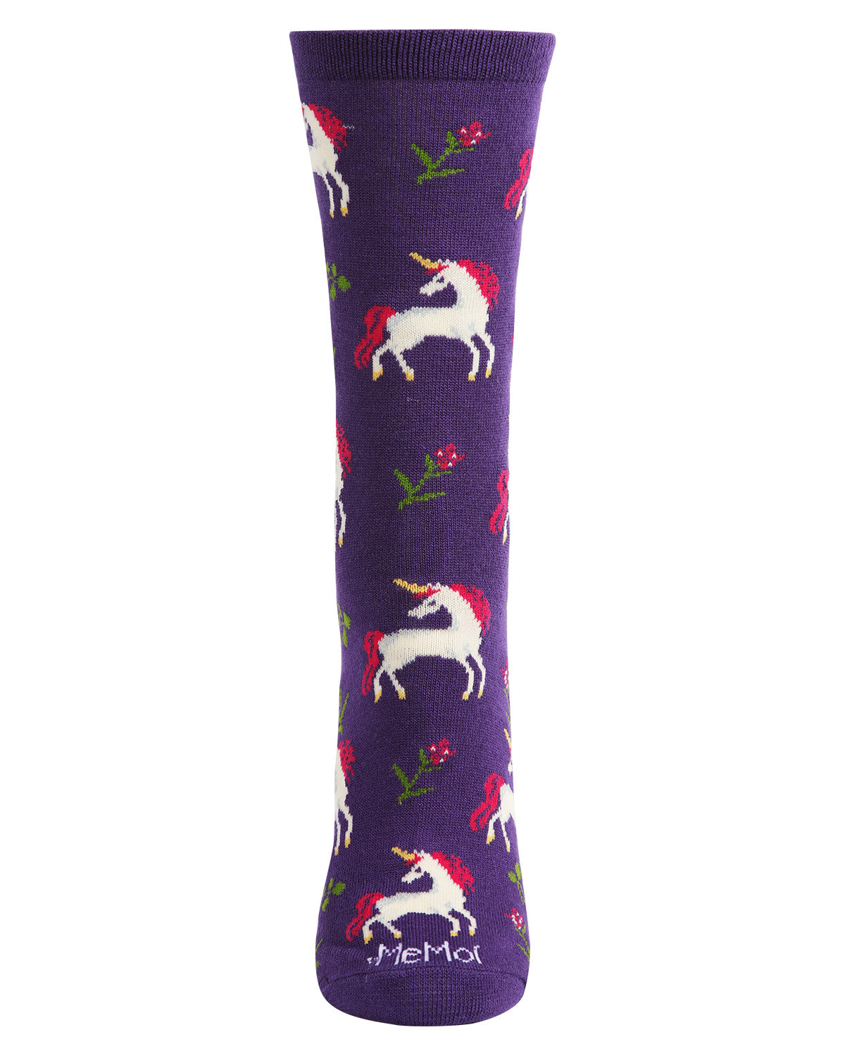 Magical Unicorns Bamboo Blend Crew Socks : Color: Grape Juice