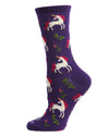 Magical Unicorns Bamboo Blend Crew Socks : Color: Grape Juice