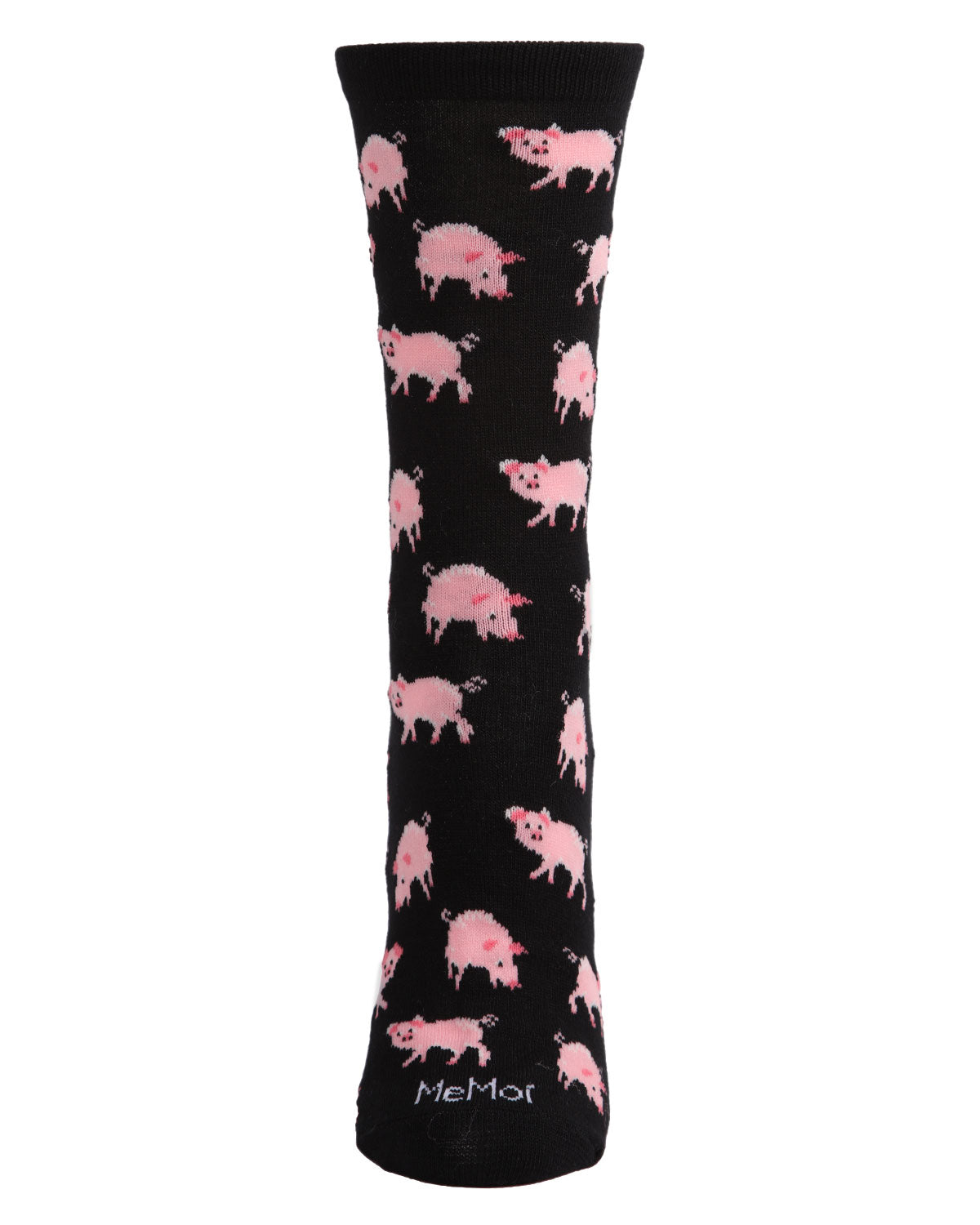 Pretty Pigs Bamboo Blend Crew Socks : Color: Black