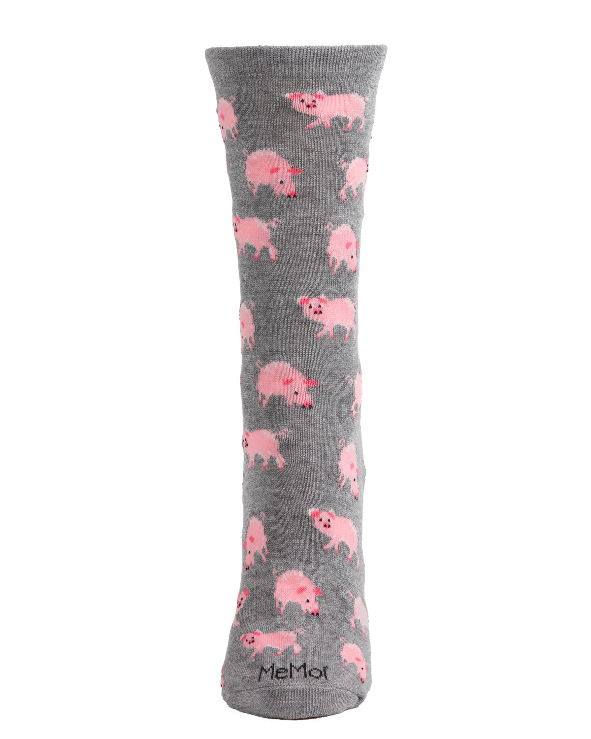 Pretty Pigs Bamboo Blend Crew Socks : Color: Medium Gray Heather