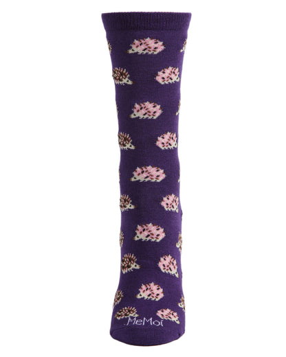 Hedgehogs Bamboo Blend Crew Socks : Color: Grape Juice