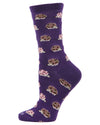 Hedgehogs Bamboo Blend Crew Socks : Color: Grape Juice
