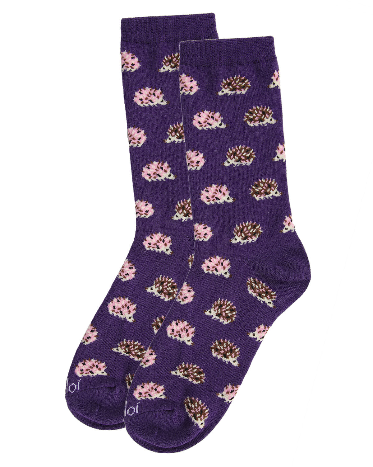 Hedgehogs Bamboo Blend Crew Socks : Color: Grape Juice